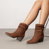 DAMEN KURZSTIEFEL MIT ZEHENPARTIE UND ZUGBAND – MODERNES WESTERN-DESIGN